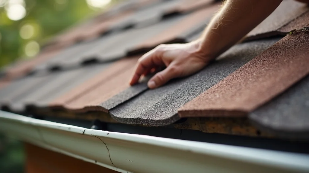 Confident handyman demonstrating drip edge, shingles, and clean gutters as part of a properly installed roofing siding and gutter system